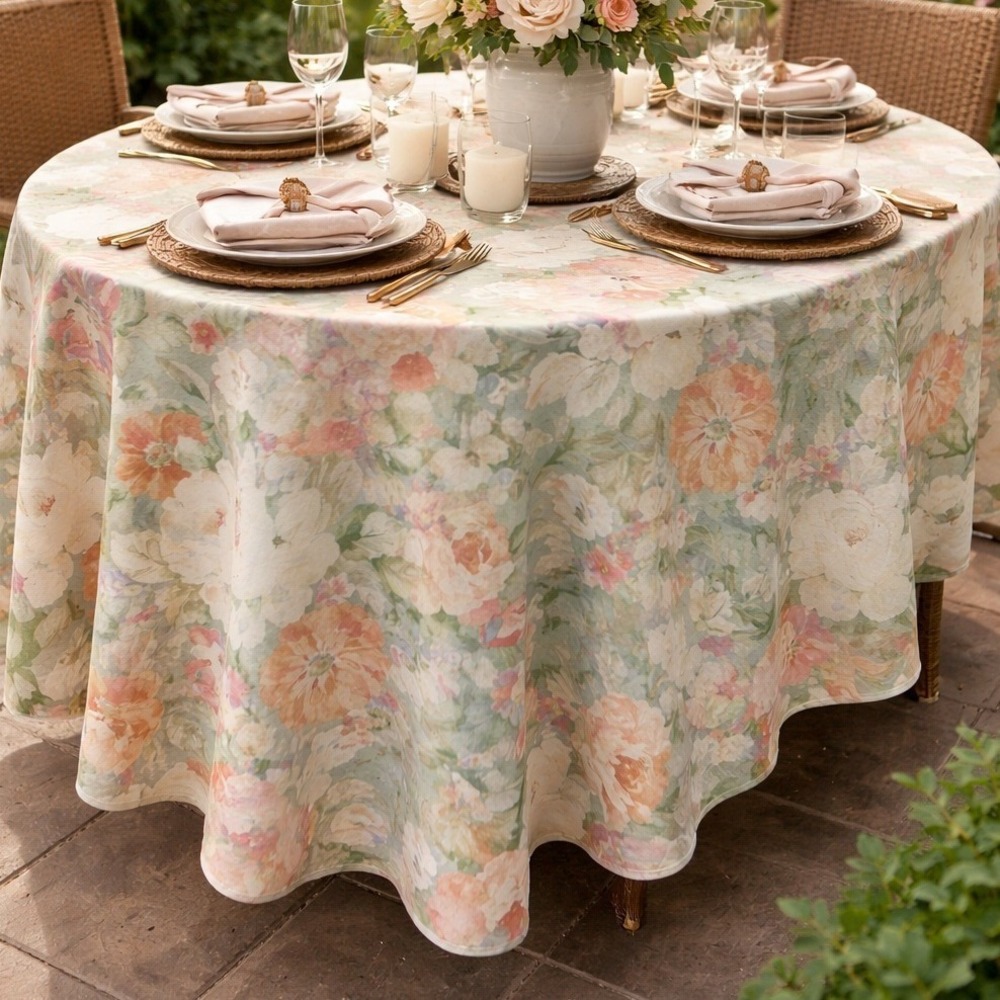 Vintage Floral Rose‎ Fabric Sage Green Pink Shabby Chic Cottagecore 80 x 60